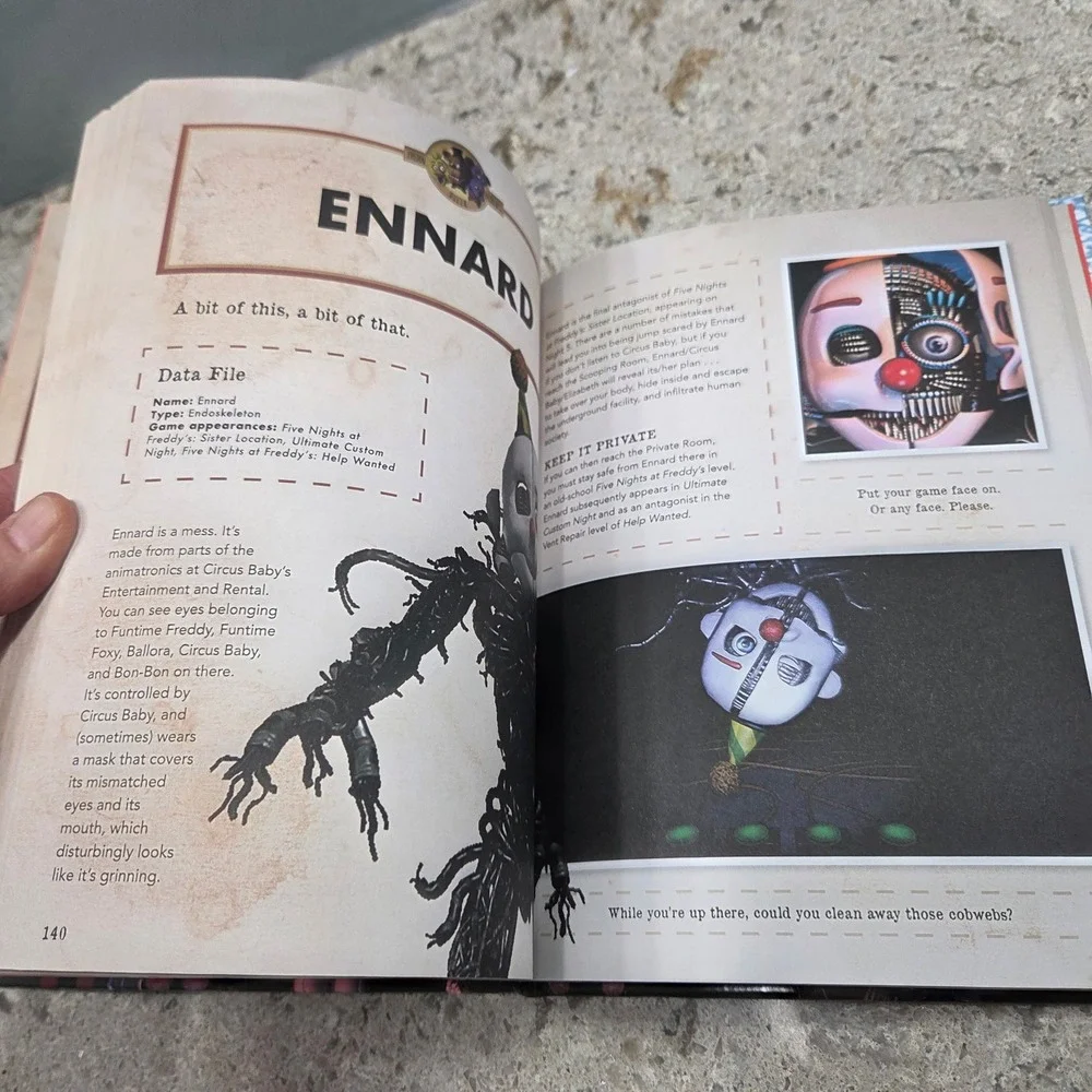 Five Nights at Freddys Official Character Encyclopedia FNAF Guide Book Hardcover